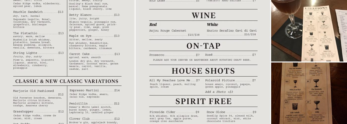 Hello, Marjorie Menu