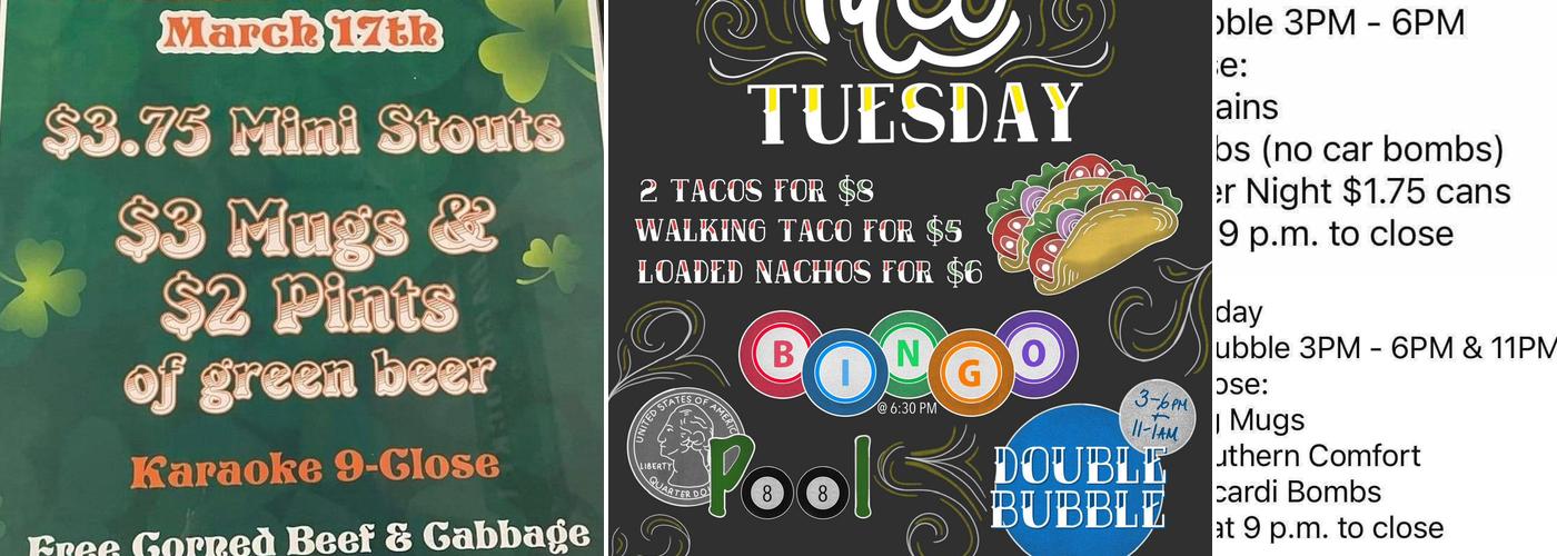 Jeannie's Bottle Menu