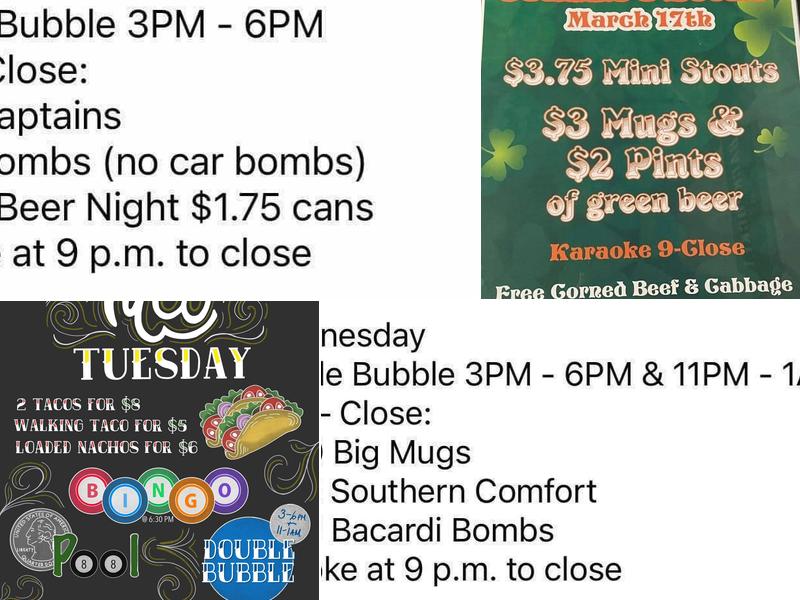 Jeannie's Bottle Menu