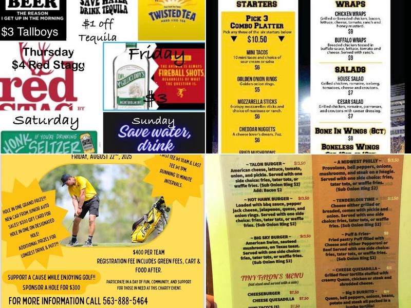 Hawkeye Sports Bar & Grill Menu