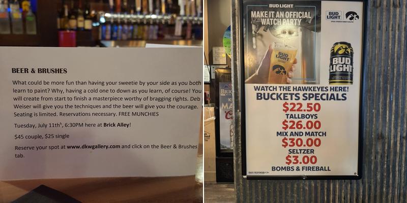 Brick Alley Pub and Sports Bar Menu