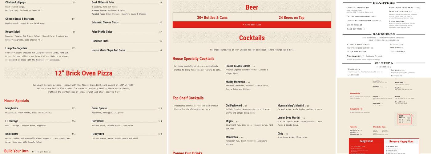 Bodega 401 Menu