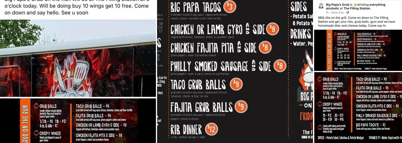 The Filling Station Menu