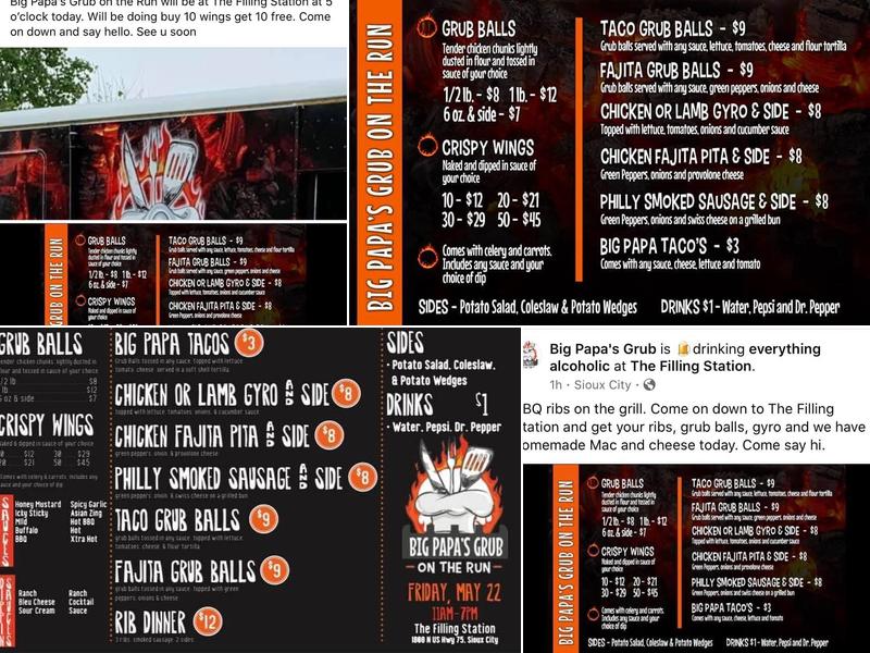 The Filling Station Menu