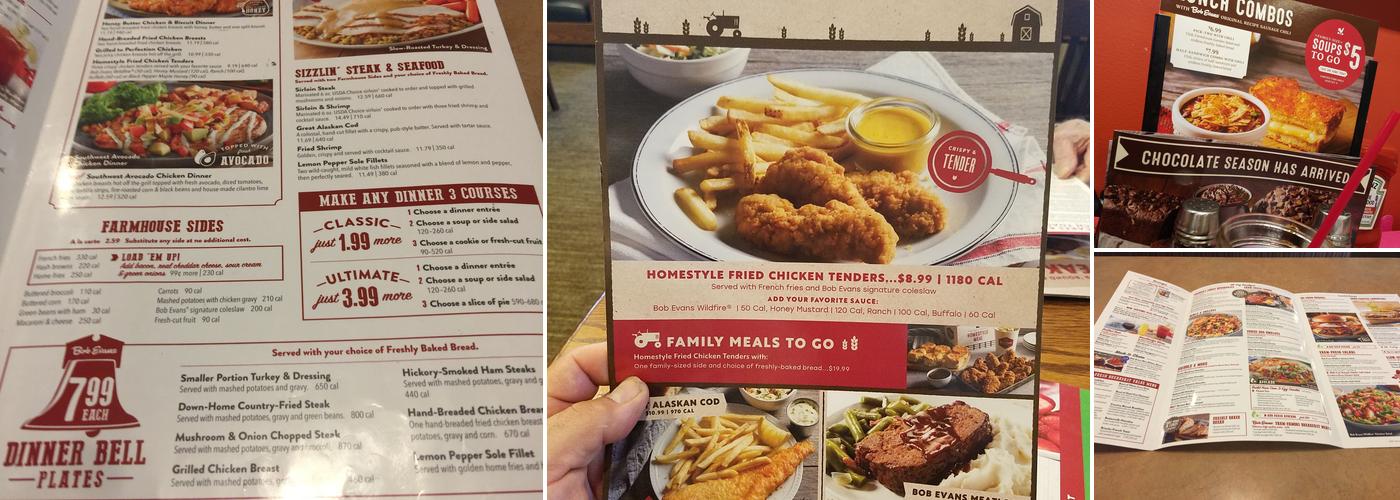 Bob Evans Menu