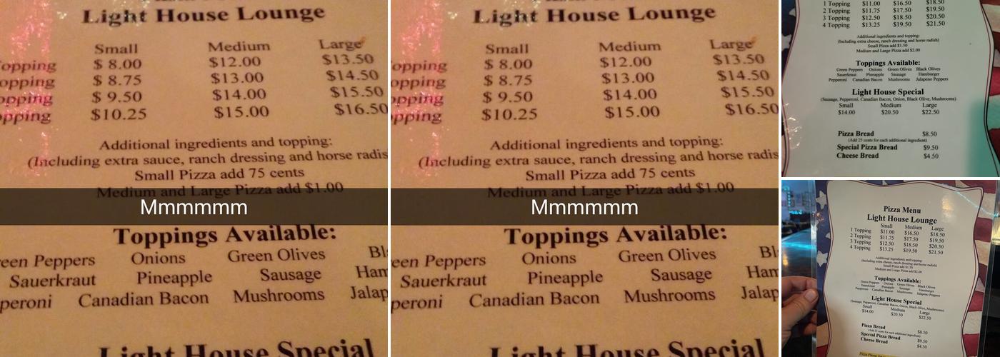 Lighthouse Lounge Menu