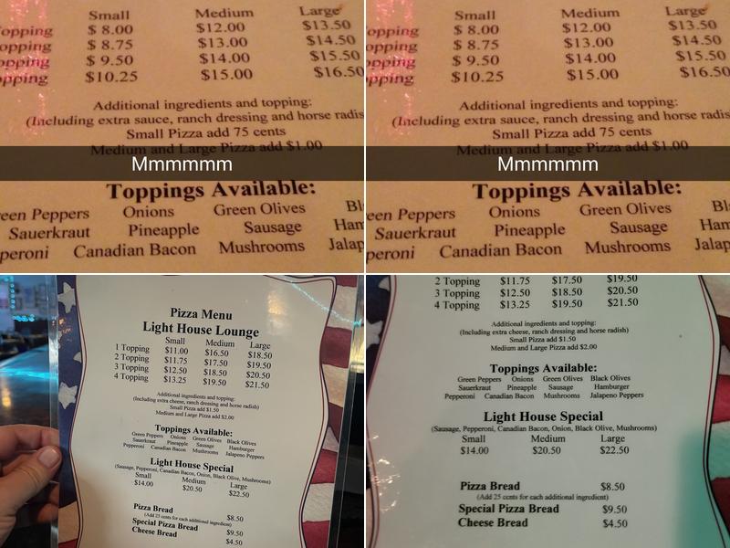 Lighthouse Lounge Menu