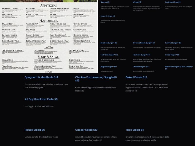 Summit Menu