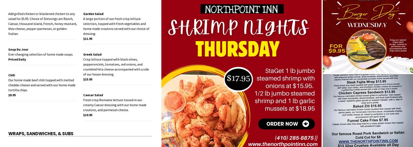 North Point Inn Menu