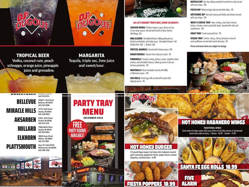 DJ's Dugout Sports Bar - Downtown Menu