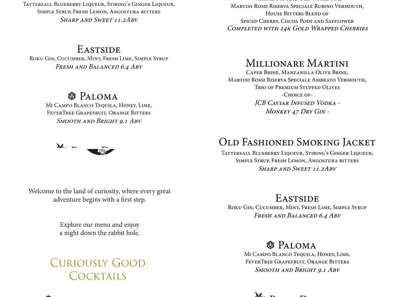 Wicked Rabbit Menu