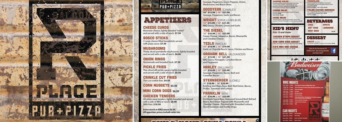 R Place Pub and Pizza Menu