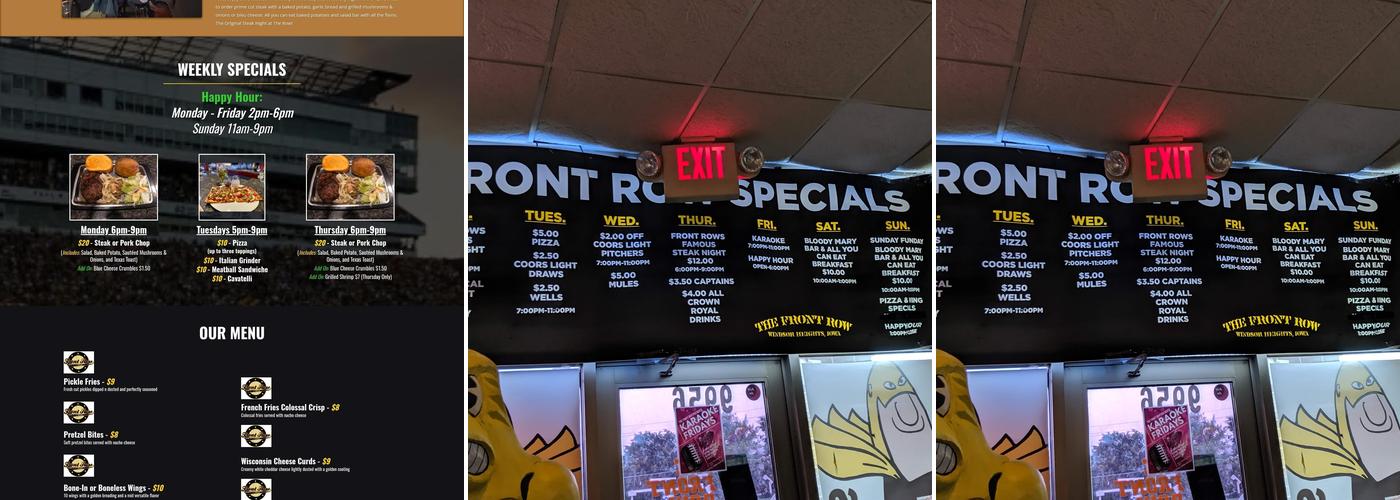 Front Row Menu