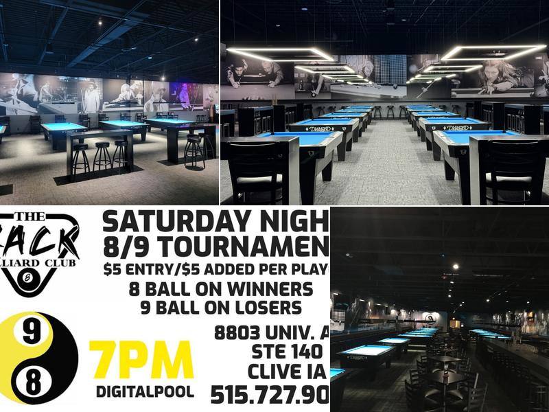 The Rack Billiard Club 8801 University Ave STE 140, Clive