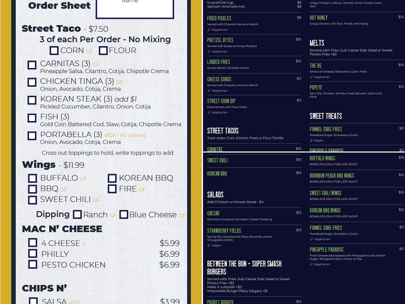 Backpocket Dubuque Menu