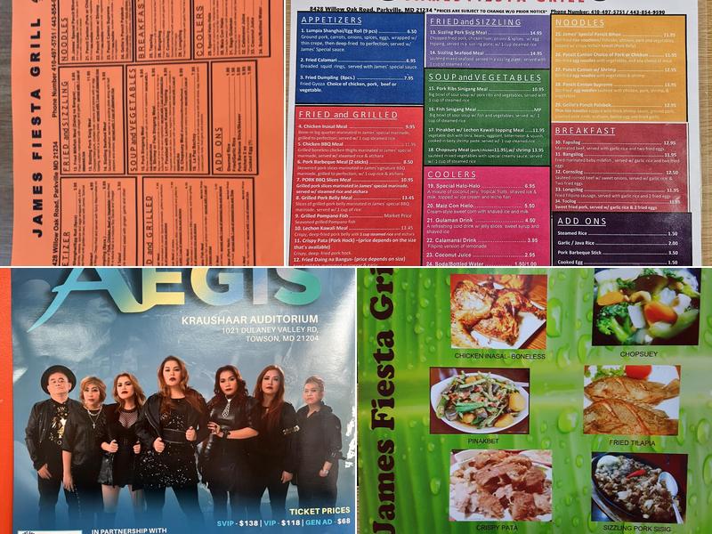 James Fiesta Grill Menu