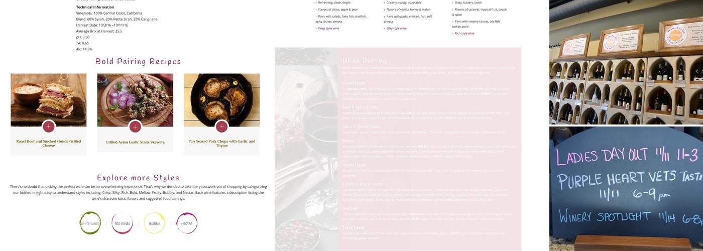 WineStyles Tasting Station Menu