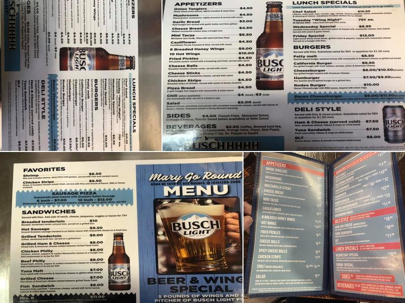 Mary Go Round Lounge Menu