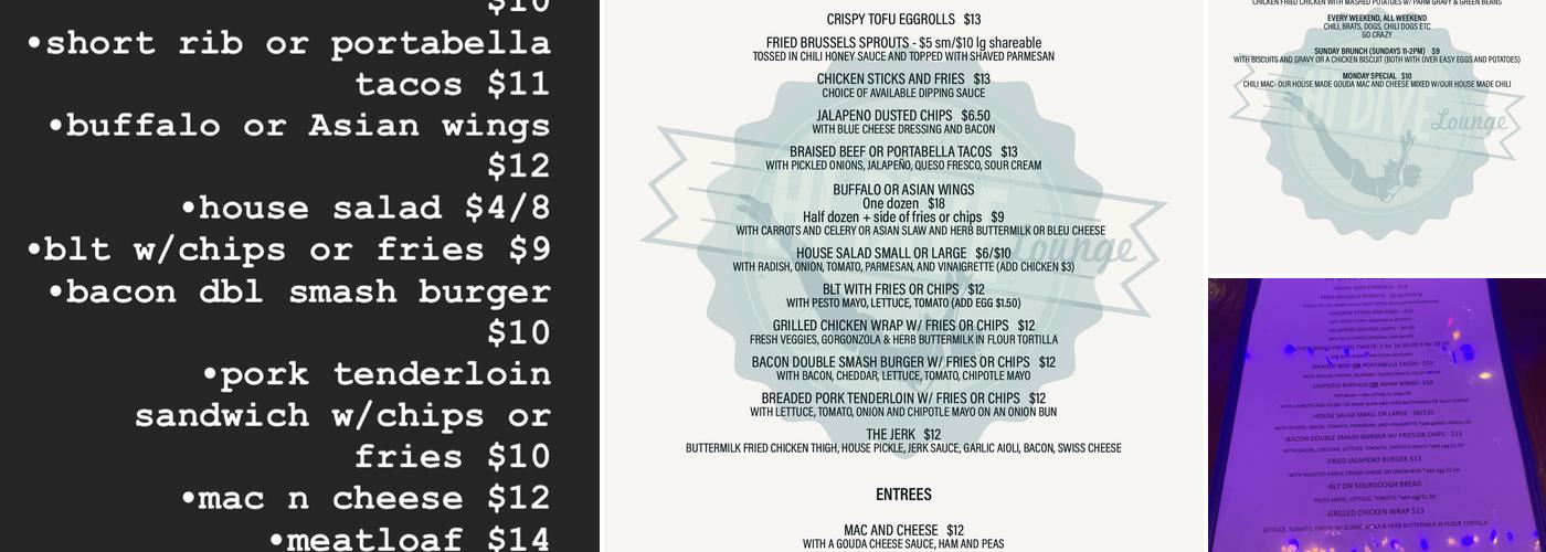 The Hi-Dive Lounge Menu