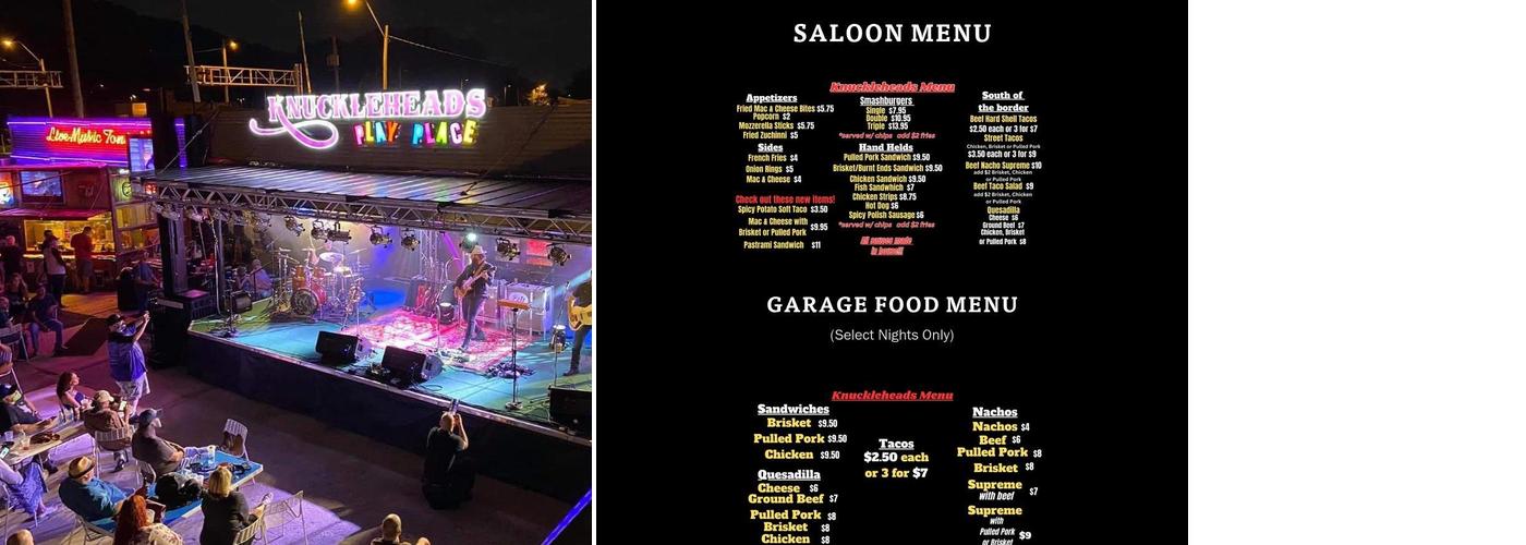 Knuckleheads Menu