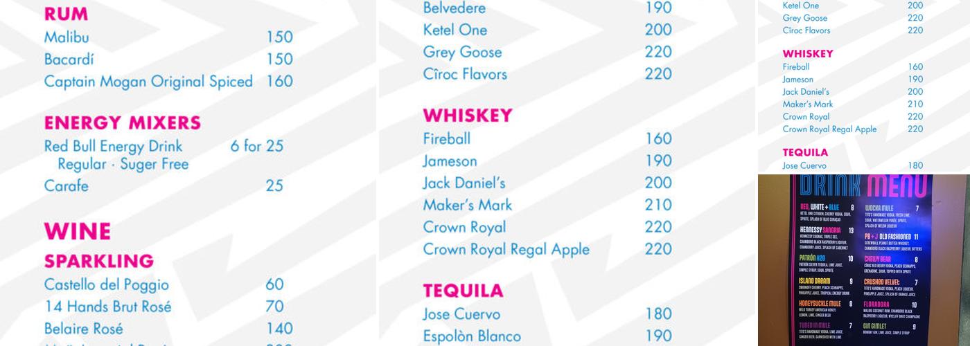 Offkey Karaoke Lounge & Suites Menu