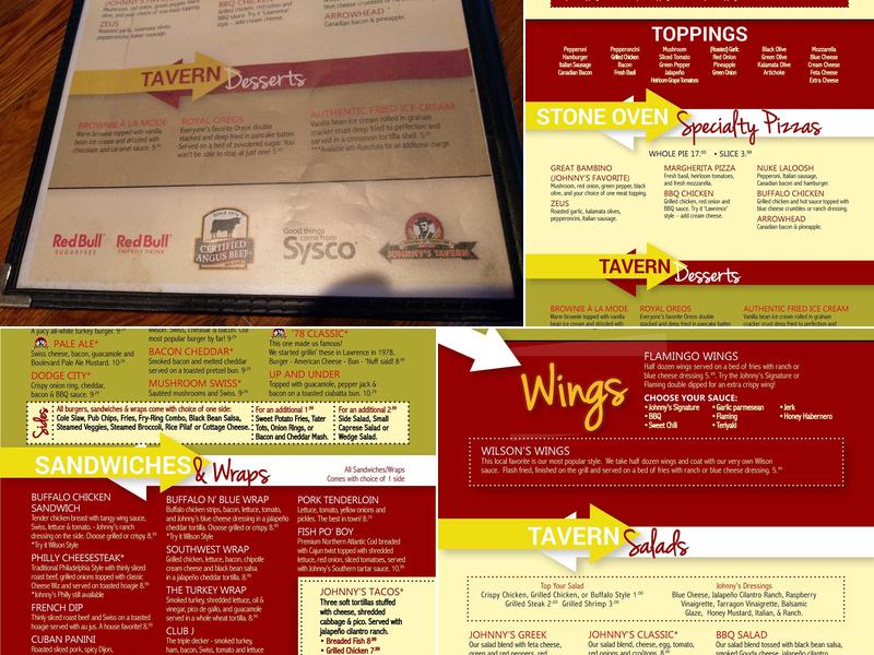 Johnny's Tavern Menu