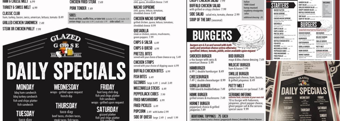 Glazed Goose Menu