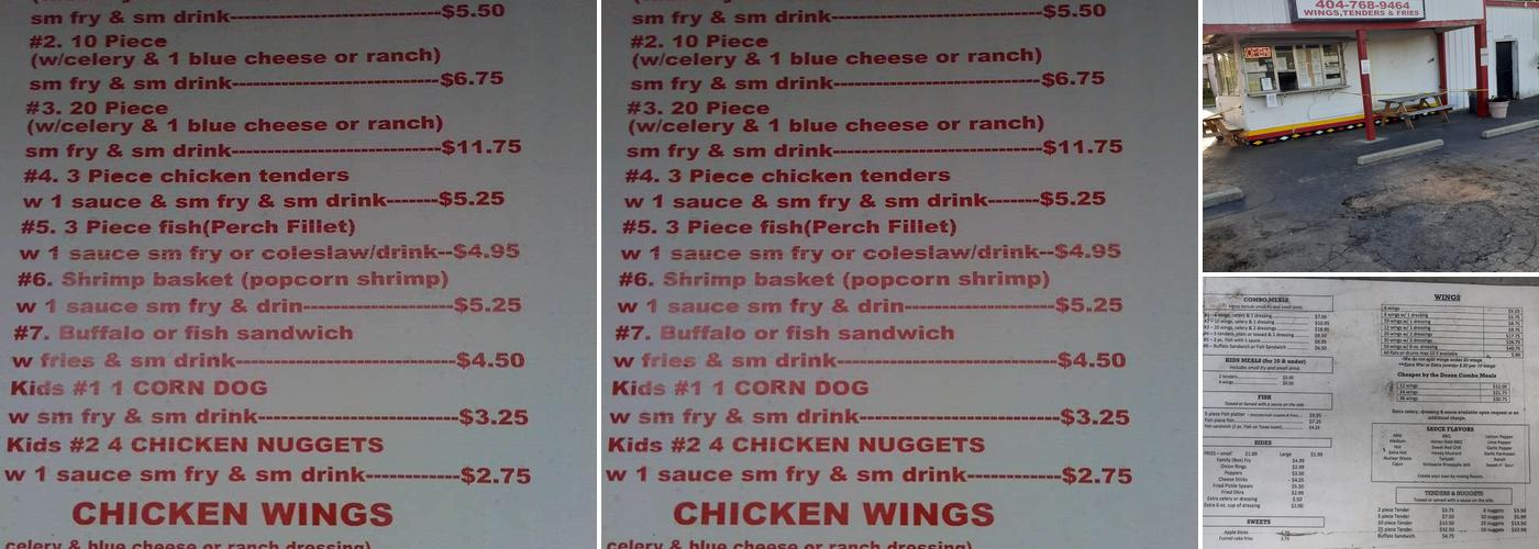 Wing Depot Menu