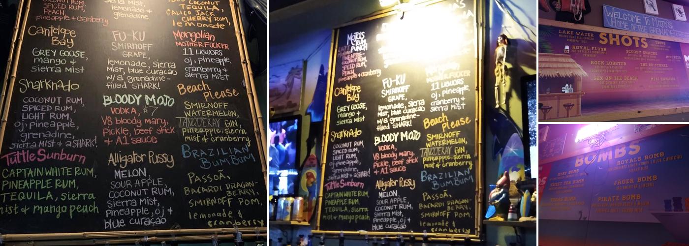 Mojo's Beach Bar Menu