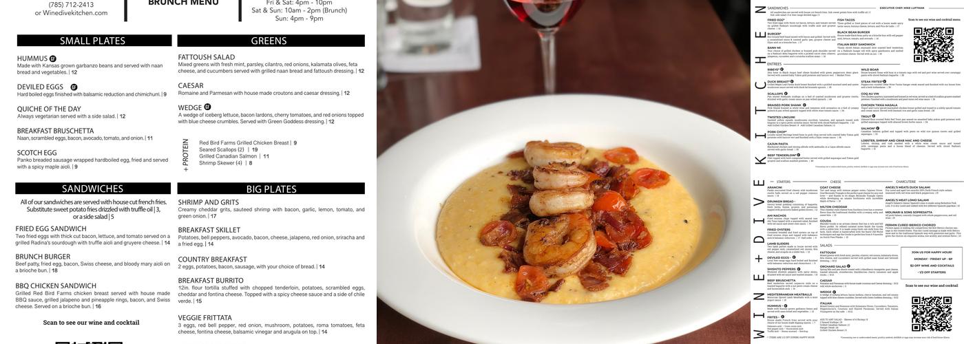 Wine Dive + Kitchen Menu