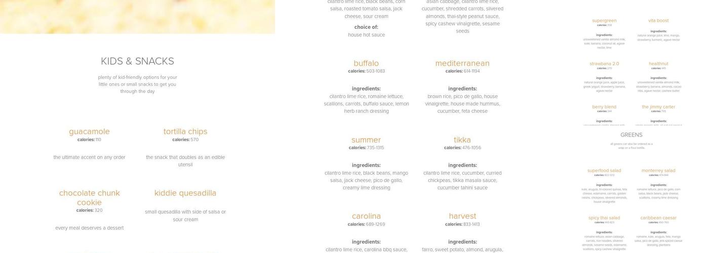 Currito Menu