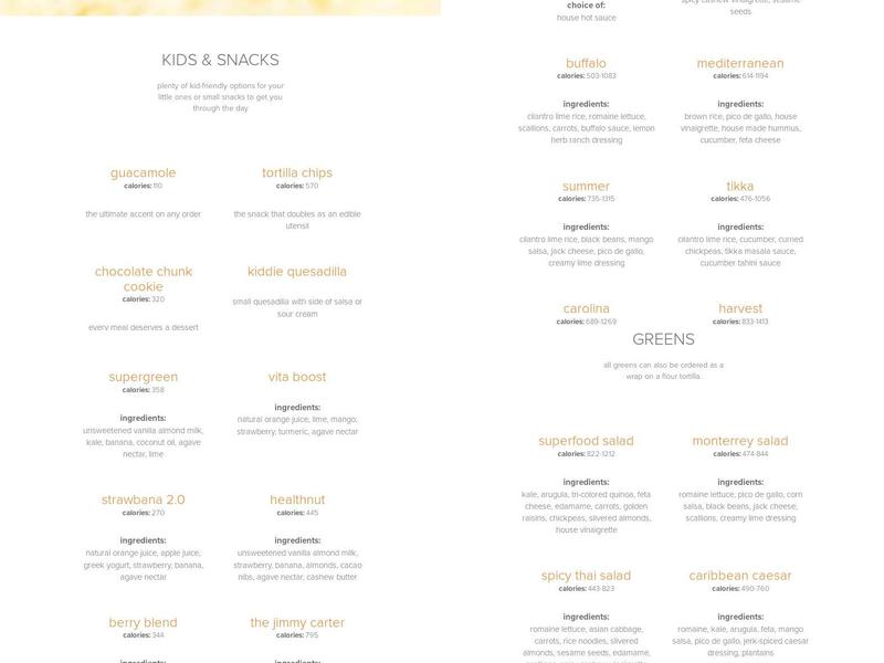 Currito Menu