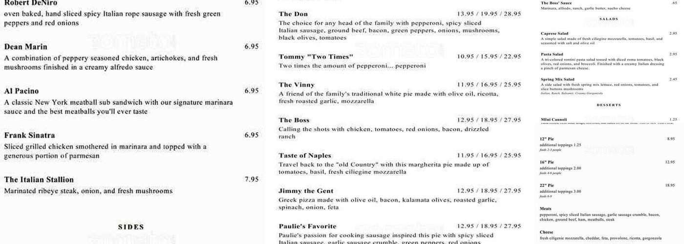 Two Keys Tavern Menu