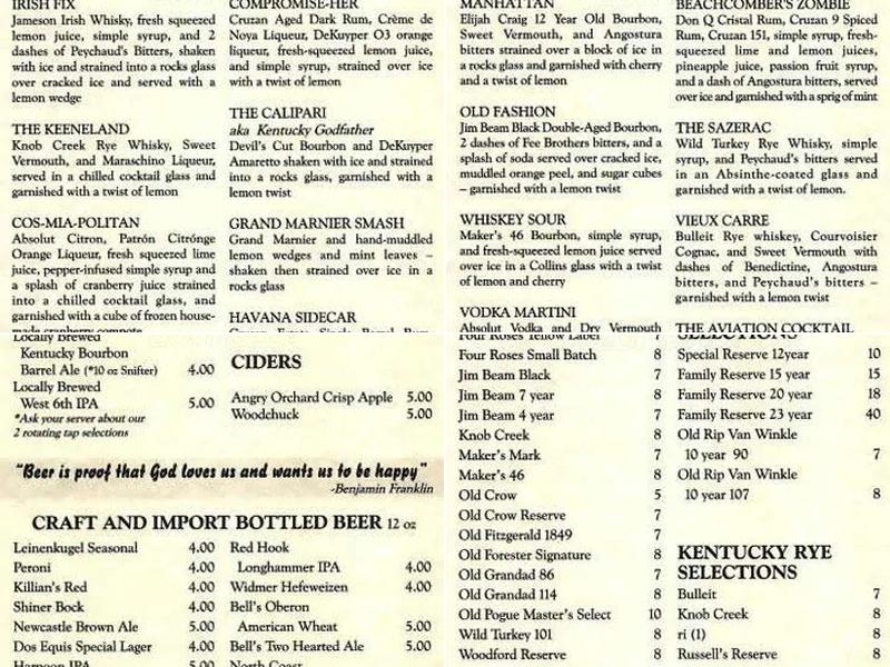 Henry Clay's Public House Menu