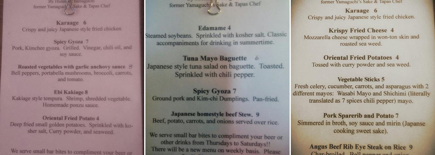 The Chase Tap Room & Brewing Co. Menu