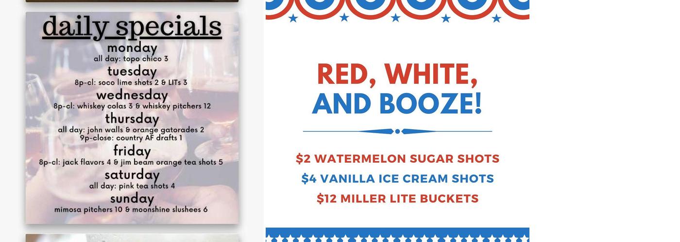 Stagger Inn Menu