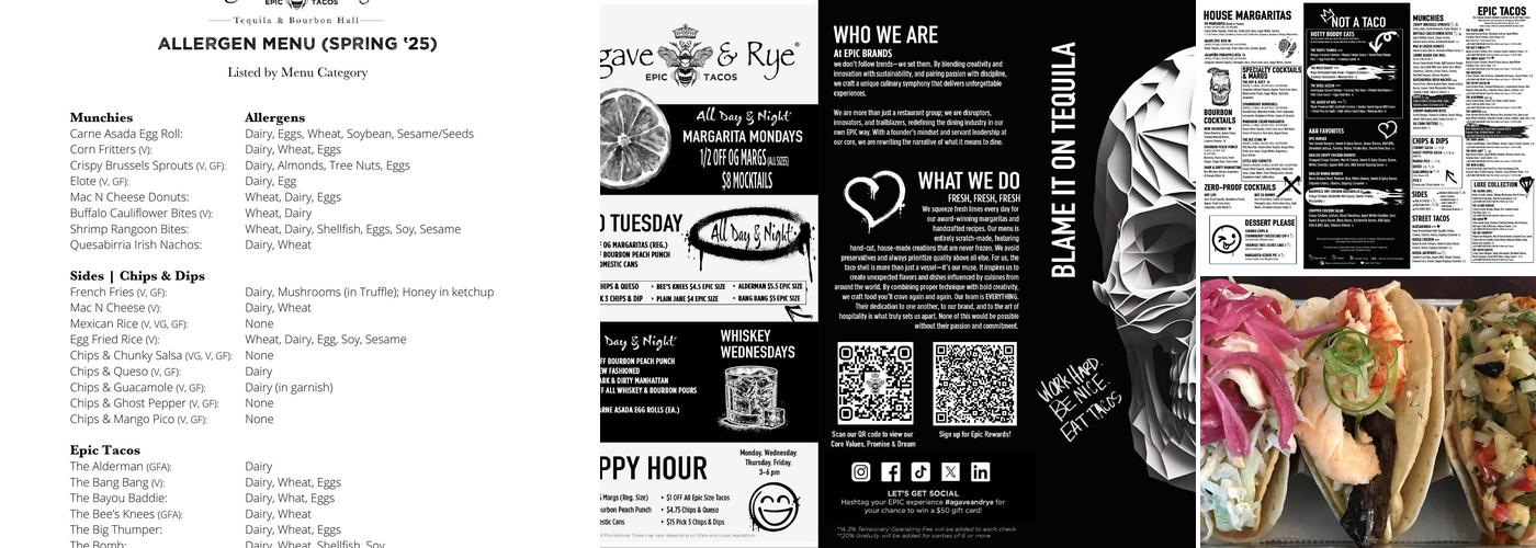 Agave & Rye Covington Menu