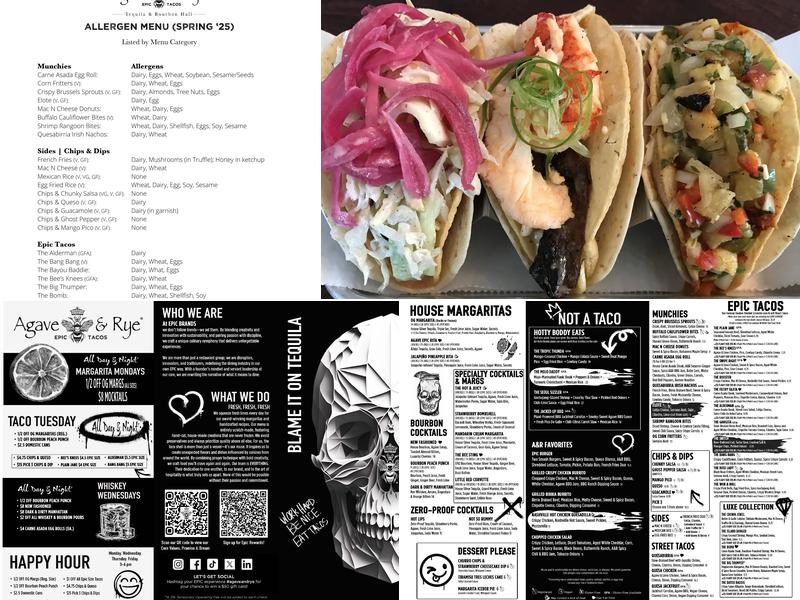 Agave & Rye Covington Menu