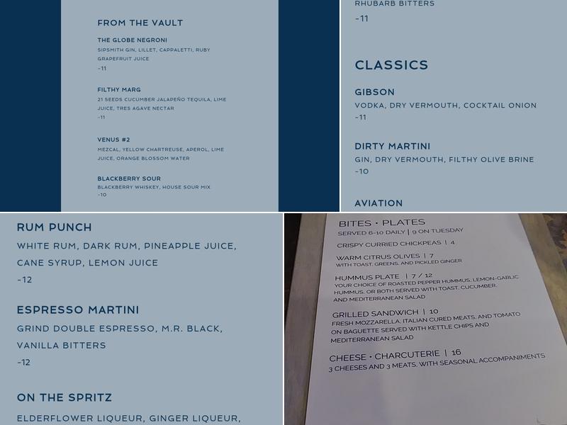The Globe Menu
