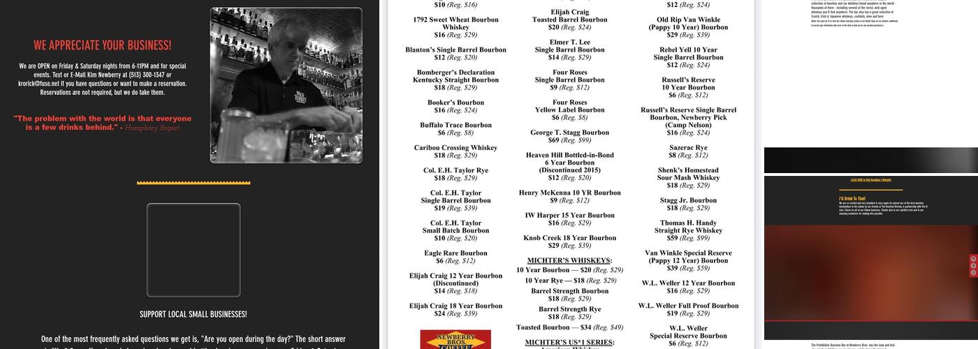 Prohibition Bourbon Bar Menu