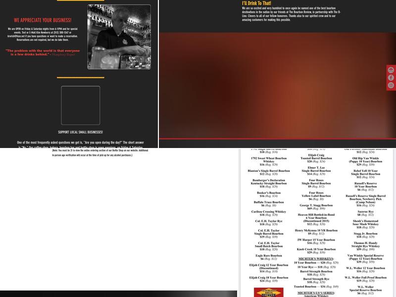 Prohibition Bourbon Bar Menu