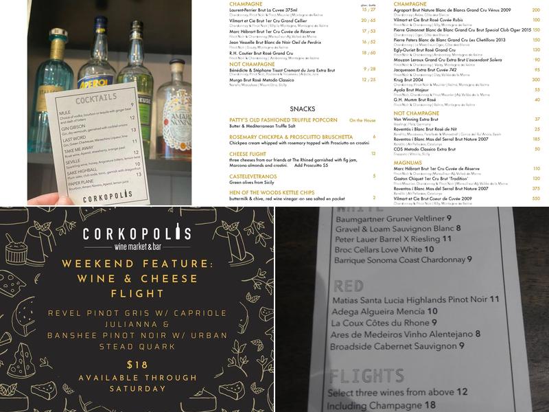 Corkopolis Menu