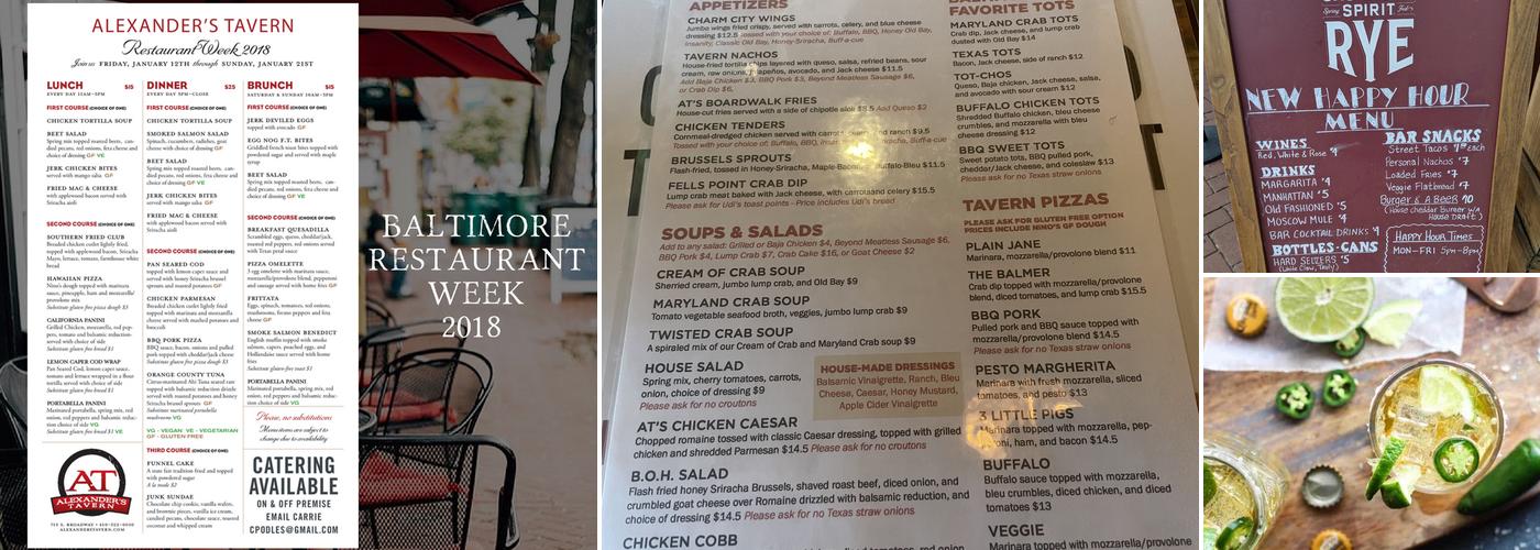 Alexander's Tavern Menu