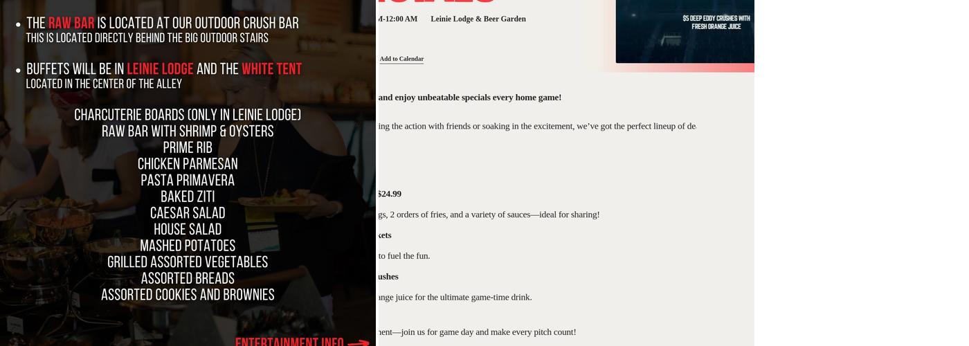 Power Plant Live! Menu