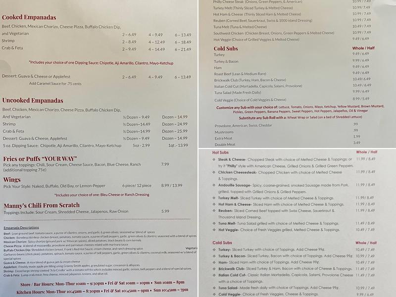 Beers & Cheers Too Menu