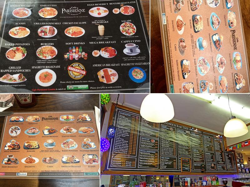 Cafe Parisienne Menu