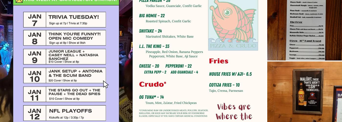 Carrollton Station Menu