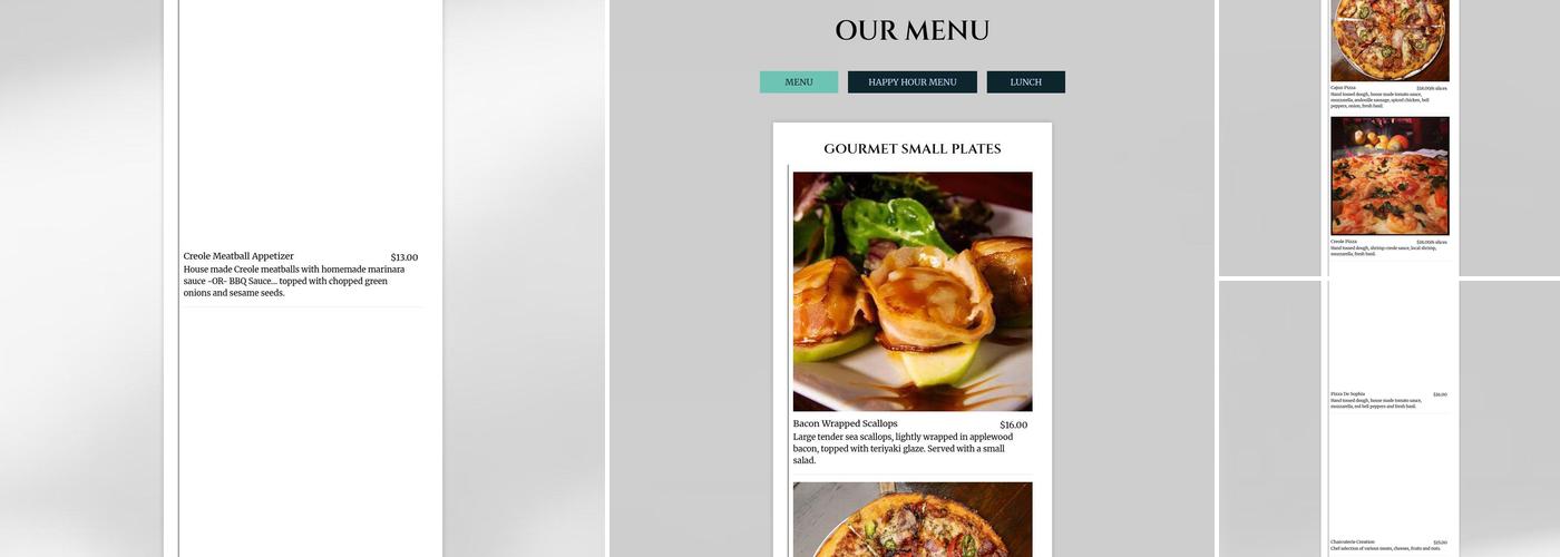 Baroness on Baronne Menu