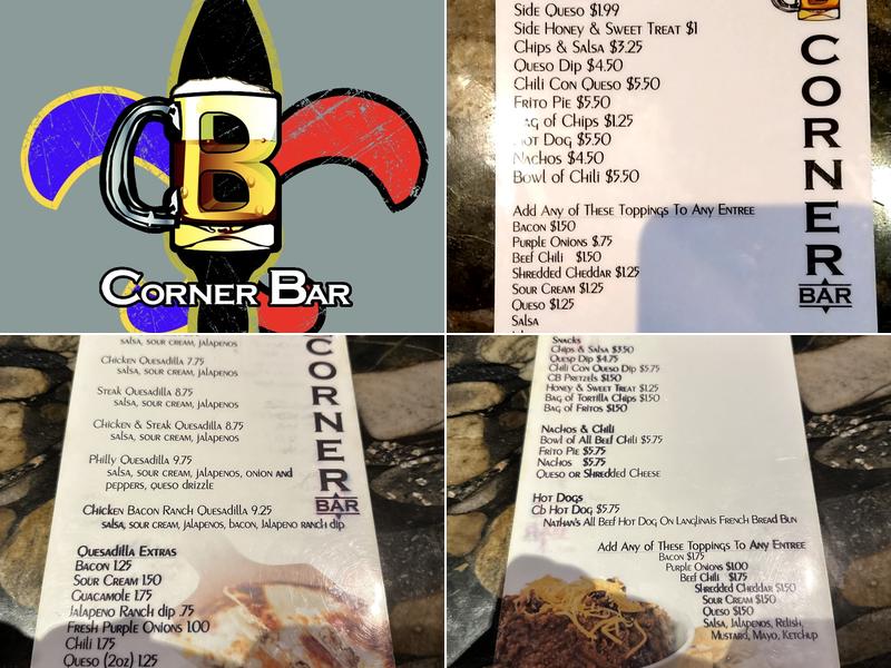 Corner Bar Menu