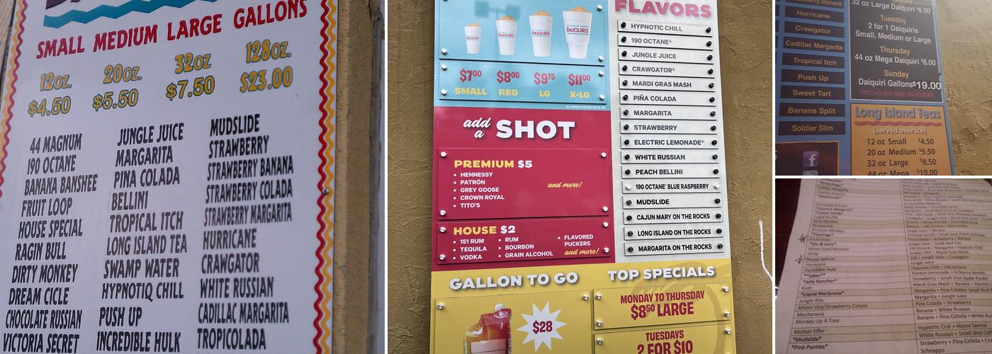 New Orleans Original Daiquiris Menu